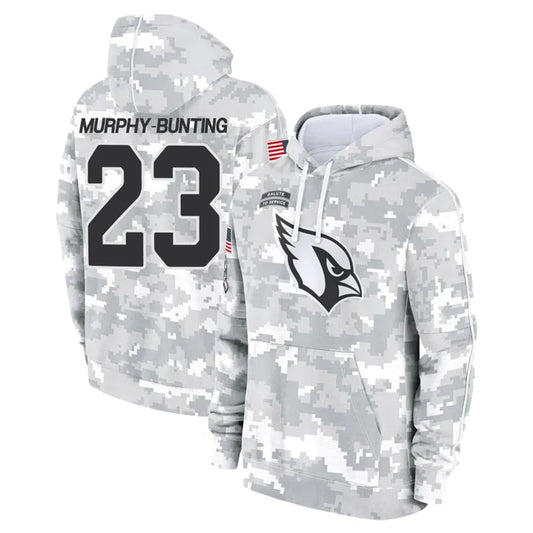 A.Cardinals #23 Sean Murphy-Bunting Player Camo Salute to Service Hoodies Football Jerseys