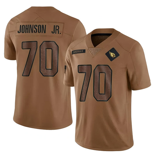 A.Cardinals #70 Paris Johnson Jr. Player Brown Salute To Service Limited Football Jerseys