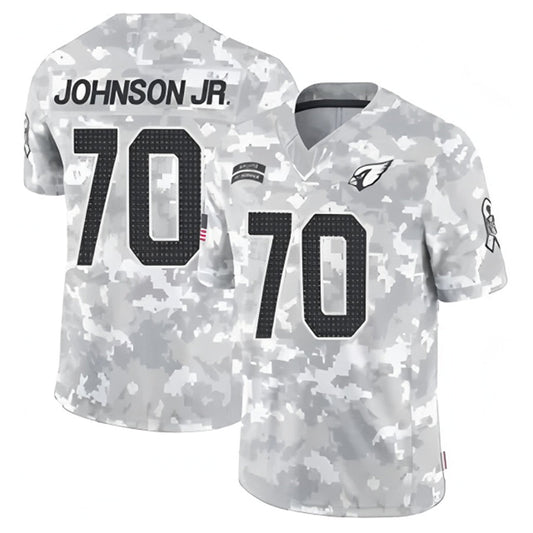 A.Cardinals #70 Paris Johnson Jr. Player Camo Salute to Service Limited Stitched Football Jerseys