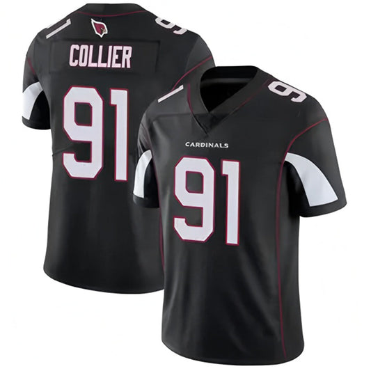A.Cardinals #91 L.J. Collier Player Black Vapor Untouchable Elite Football Jerseys