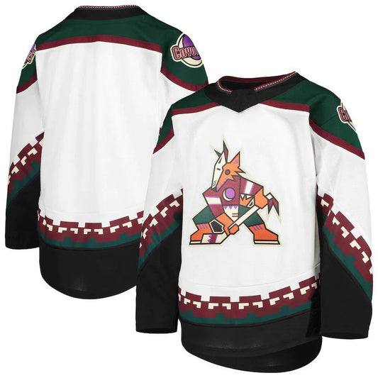 Custom A.Coyotes Away Premier Team Player Jersey White Stitched American Hockey Jerseys