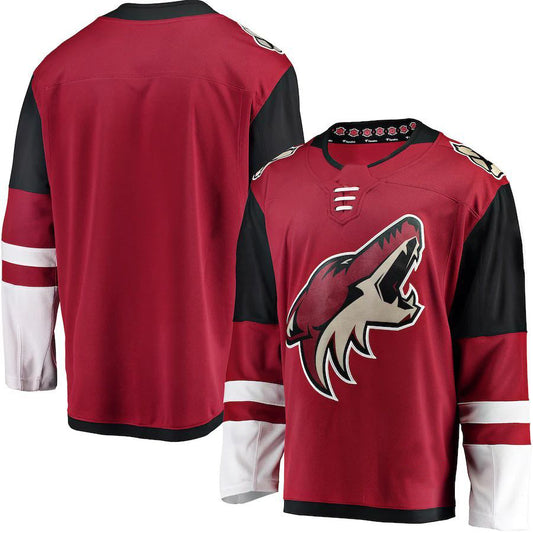 Custom A.Coyotes Fanatics Branded Breakaway Home Jersey Red Stitched American Hockey Jerseys