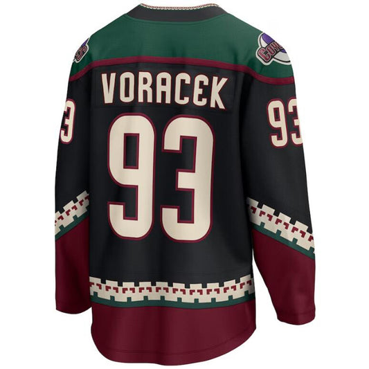 A.Coyotes #93 Jakub Voracek Fanatics Branded Home Breakaway Player Jersey Black Stitched American Hockey Jerseys