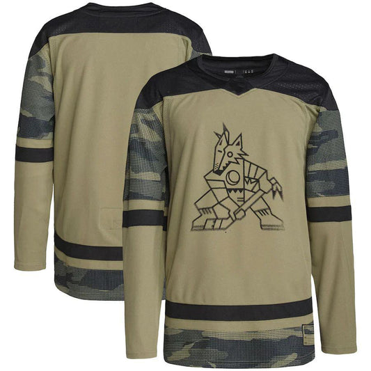 Custom A.Coyotes Military Appreciation Team Authentic Practice Jersey Camo Stitched American Hockey Jerseys