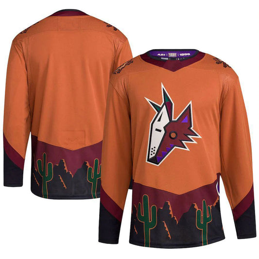 Custom A.Coyotes Reverse Retro 2.0 Authentic Blank Jersey Burnt Orange Stitched American Hockey Jerseys
