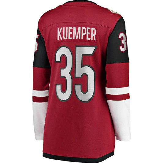 A.Coyotes #35 Darcy Kuemper Fanatics Branded Home Premier Breakaway Player Jersey Garnet Stitched American Hockey Jerseys