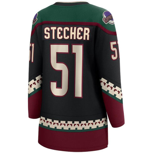 A.Coyotes #51 Troy Stecher Fanatics Branded Home Breakaway Player Jersey Black Stitched American Hockey Jerseys