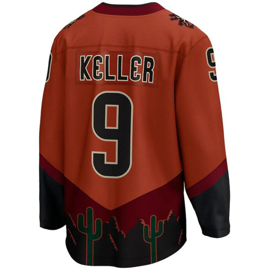 A.Coyotes #9 Clayton Keller Fanatics Branded Burnt Orange Special Edition 2.0 Breakaway Player Jersey