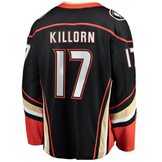 A.Ducks #17 Alex Killorn Fanatics Authentic Player Jersey Black Stitched American Hockey Jerseys