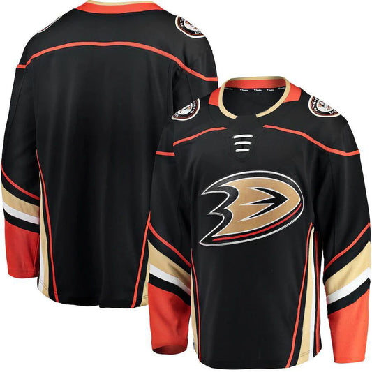 Custom A.Ducks Fanatics Branded Breakaway Home Jersey Black Stitched American Hockey Jerseys