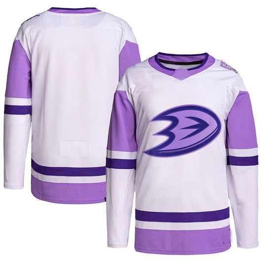 Custom A.Ducks Fights Cancer Primegreen Authentic Blank Practice Jersey Stitched American Hockey Jerseys