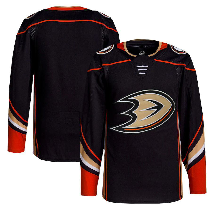 Custom A.Ducks Home Authentic Pro Jersey Black Stitched American Hockey Jerseys