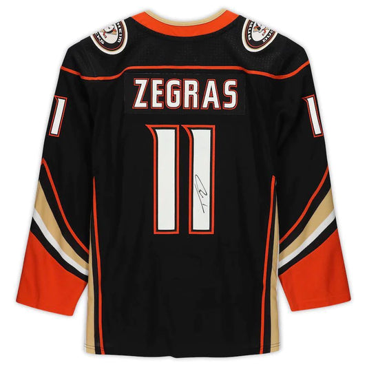 A.Ducks #11 Trevor Zegras Fanatics Authentic Player Jersey Black Stitched American Hockey Jerseys