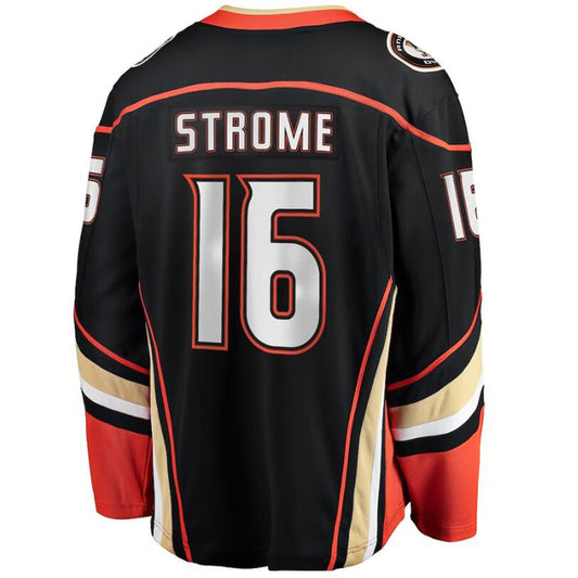 A.Ducks #16 Ryan Strome Fanatics Authentic Player Jersey Black Stitched American Hockey Jerseys