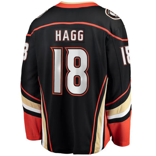 A.Ducks #18 Robert Hagg Fanatics Authentic Player Jersey Black Stitched American Hockey Jerseys