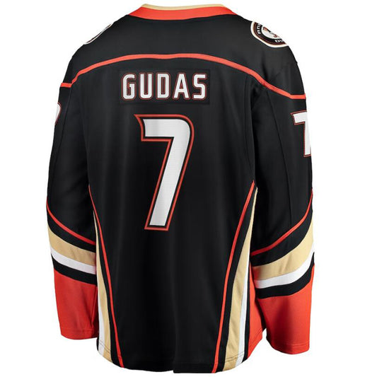 A.Ducks #7 Radko Gudas Fanatics Authentic Jersey Black Stitched American Hockey Jerseys