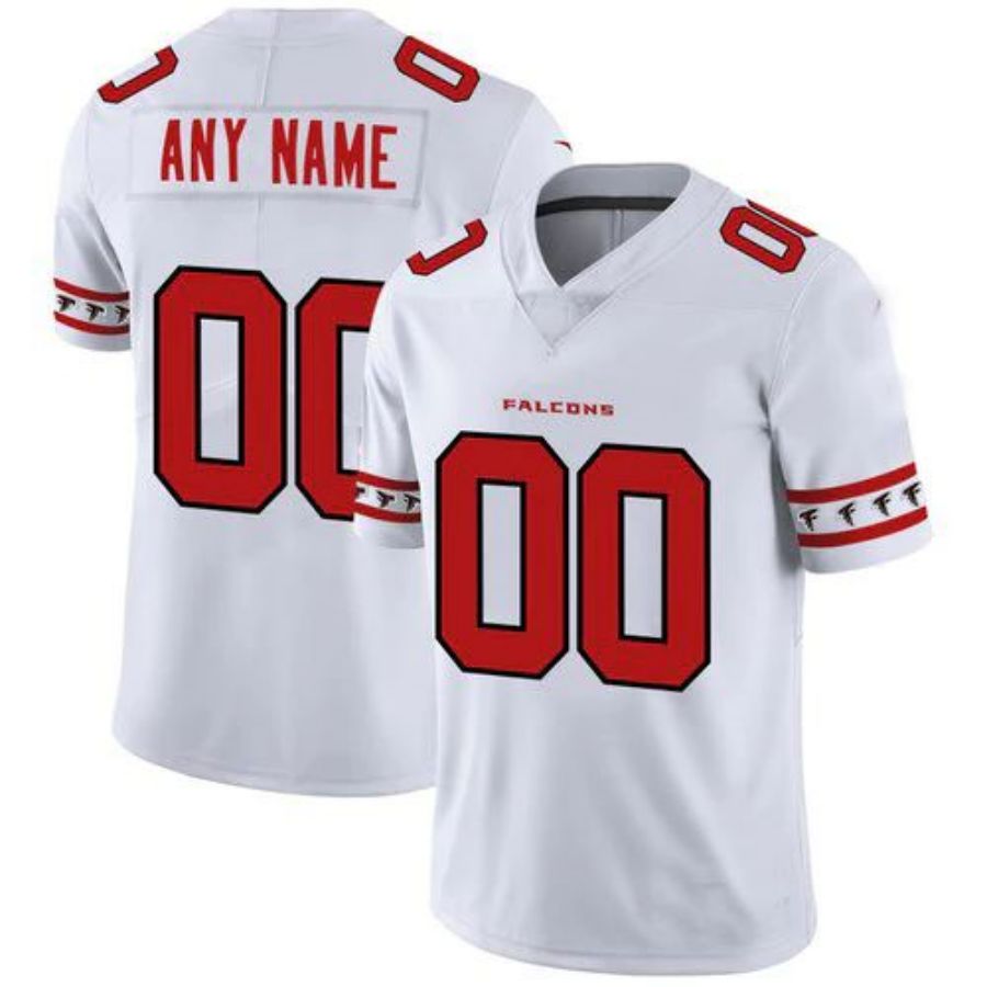 Custom A.Falcons White Team Logo Vapor Limited Jersey Stitched Football Jerseys