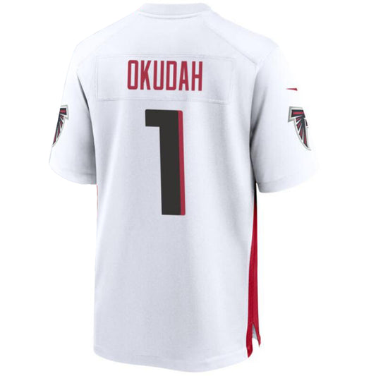 A.Falcons #1 Jeff Okudah White Game Player Jersey Stitched American Football Jerseys
