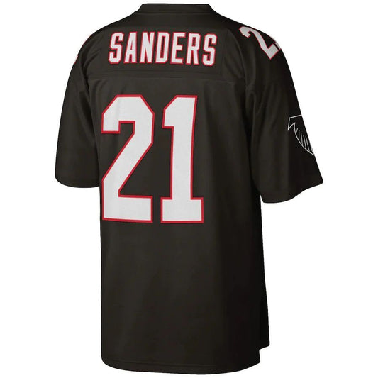 A.Falcons #21 Deion Sanders Black Player Tall 1992 Retired Player Replica Jersey Stitched American Football Jerseys