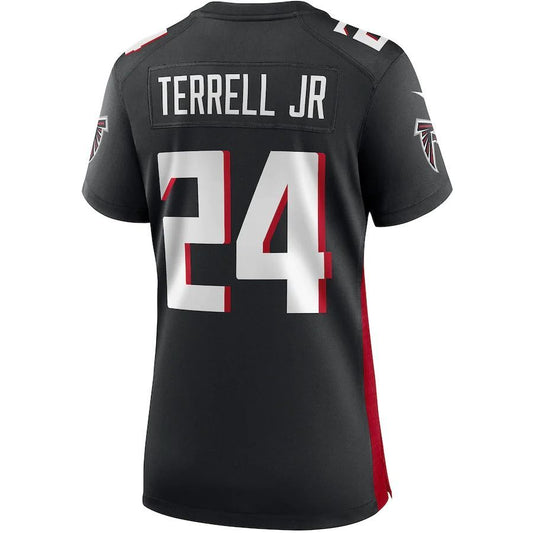 A.Falcons #24 A.J. Terrell Jr. Black Game Player Jersey Stitched American Football Jerseys