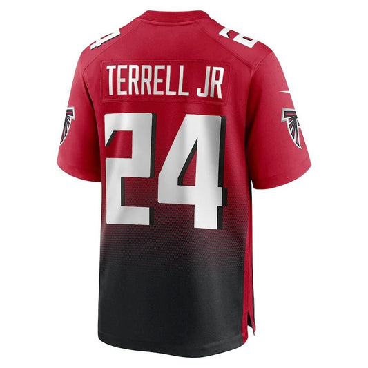 A.Falcons #24 A.J. Terrell Jr. Red Game Player Jersey Stitched American Football Jerseys.