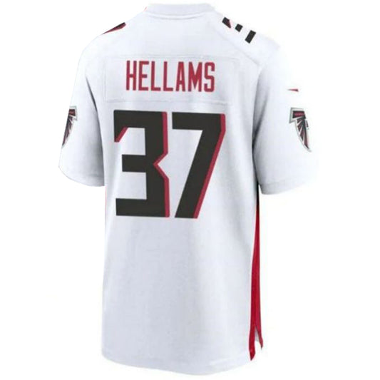 A.Falcons #37 DeMarcco Hellams Game Player Jersey - White Stitched American Football Jerseys