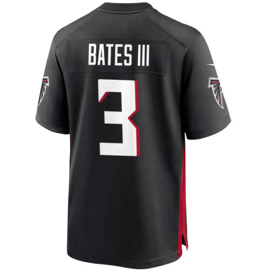 A.Falcons #3 Jessie Bates III Black Game Player Jersey Stitched American Football Jerseys