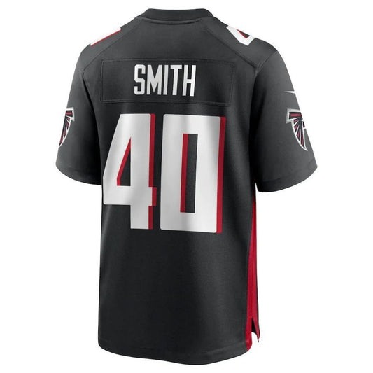 A.Falcons #40 Keith Smith Black Replica Jerseys Game Player Jersey Stitched American Football Jerseys