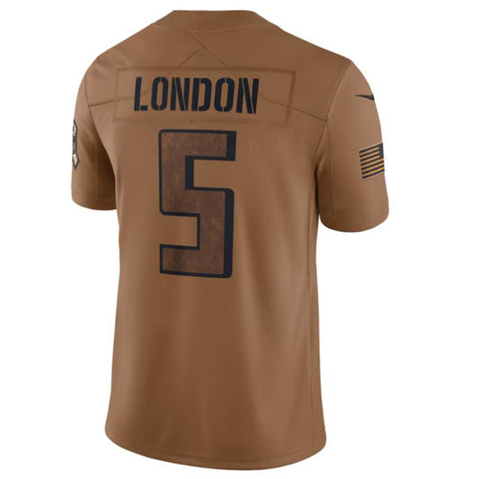 A.Falcons #5 Drake London Brown 2023 Salute To Service Limited Jersey American Stitched Football Jerseys