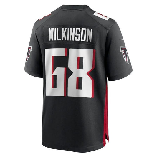 A.Falcons #68 Elijah Wilkinson Black Game Player Jersey Stitched American Football Jerseys