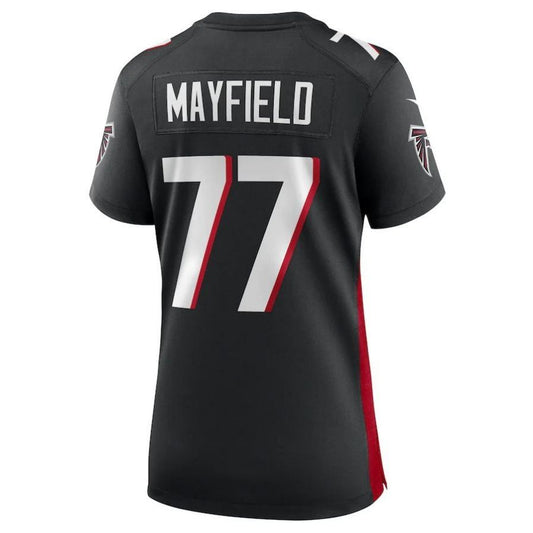 A.Falcons #77 Jalen Mayfield Black Game Player Jersey Stitched American Football Jerseys