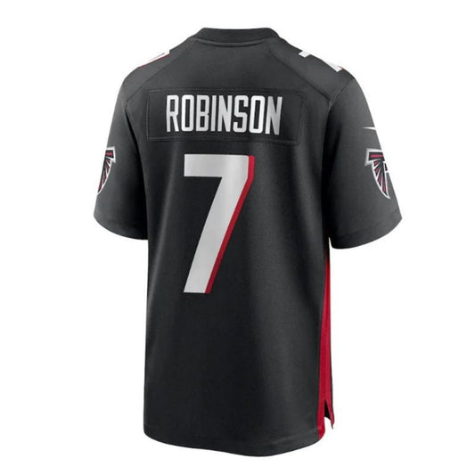 A.Falcons #7 Bijan Robinson 2023 Draft First Round Pick Game Player Jersey - Black Stitched American Football Jerseys