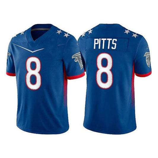 A.Falcons #8 Kyle Pitts 2022 Royal Pro Bowl Stitched Player Jersey American Football Jerseys