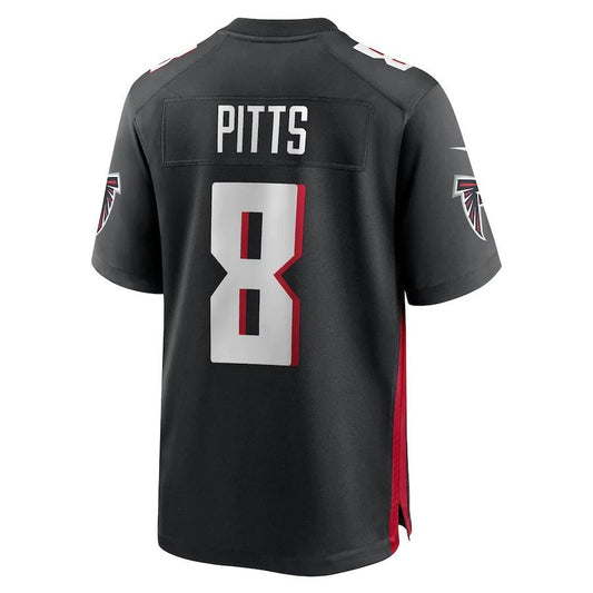 A.Falcons #8 Kyle Pitts Black Player Game Jersey Stitched American Football Jerseys