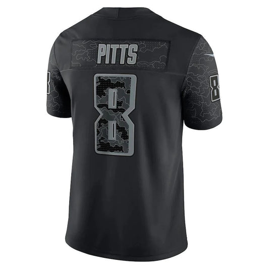 A.Falcons #8 Kyle Pitts Black RFLCTV Limited Player Jersey Stitched American Football Jerseys