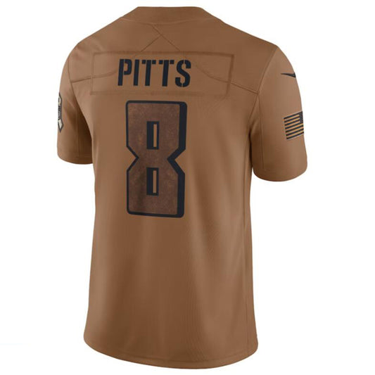 A.Falcons #8 Kyle Pitts Brown 2023 Salute To Service Limited Jersey American Stitched Football Jerseys