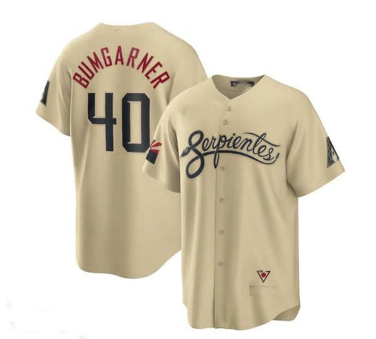 Arizona Diamondbacks #40 Madison Bumgarner City Connect Replica Player Jersey - Gold Stitches Baseball Jerseys