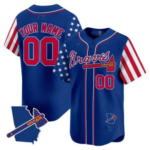 Custom A.Braves Independence Day Vapor Premier Limited V2 Baseball Jerseys