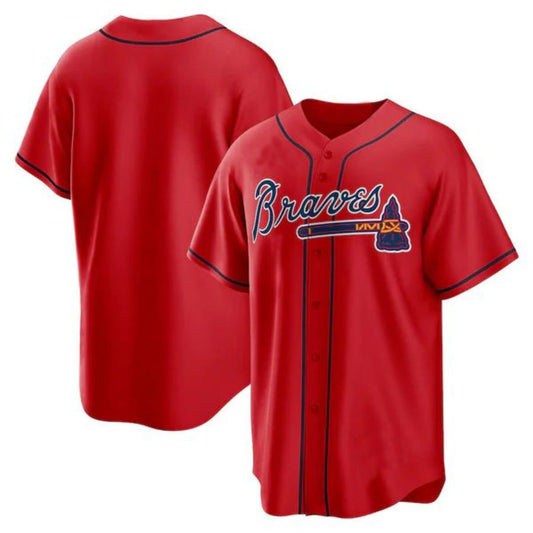 Custom Atlanta Braves Red Alternate Replica Team Jersey Stitches Baseball Jerseys