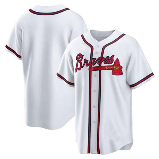 Custom Atlanta Braves White Home Blank Replica Jersey Stitches Baseball Jerseys
