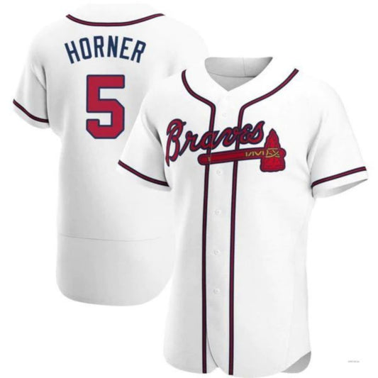 Atlanta Braves #5 Bob Horner Player White Home Jersey Stitches Baseball Jerseys