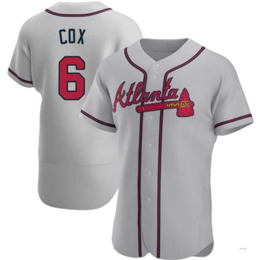 Atlanta Braves #6 Bobby Cox Player Gray Road Jersey Stitches Baseball Jerseys