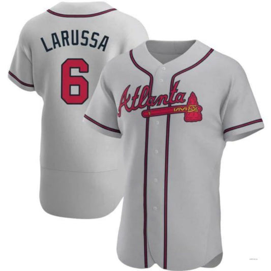 Atlanta Braves #6 Tony Larussa Player Gray Road Jersey Stitches Baseball Jerseys