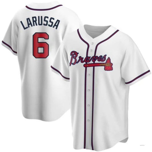 Atlanta Braves #6 Tony Larussa Player White Home Jersey Stitches Baseball Jerseys