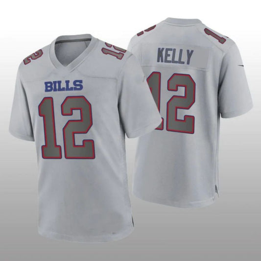 B.Bills #12 Jim Kelly Gray Atmosphere Game Retired Player Football Jerseys Stitched Jerseys