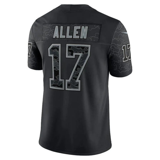 B.Bills #17 Josh Allen Black Player RFLCTV Limited Jersey Football Stitched American Jerseys