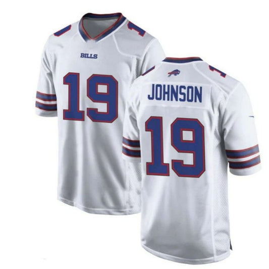B.Bills #19 KeeSean Johnson White Game Player Jersey American Stitched Football Jerseys