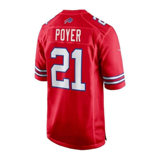 B.Bills #21 Jordan Poyer Alternate Player Game Jersey - Red American Stitched Football Jerseys