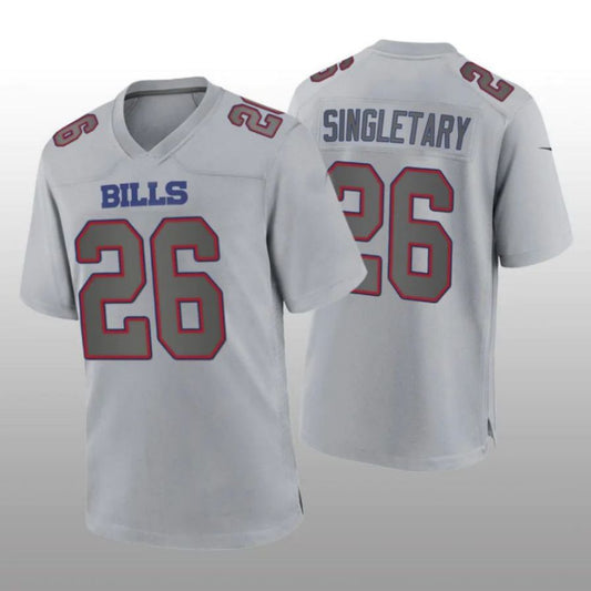 B.Bills #26 Devin Singletary Gray Atmosphere Game Player Jersey American Stitched Football Jerseys