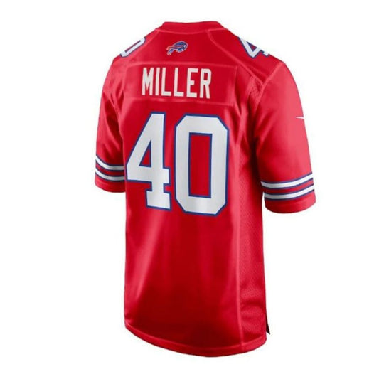 B.Bills #40 Von Miller Alternate Game Player Jersey - Red American Stitched Football Jerseys